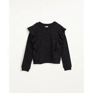 Splendid Girl Sparkle Ruffle Top Black Size 12